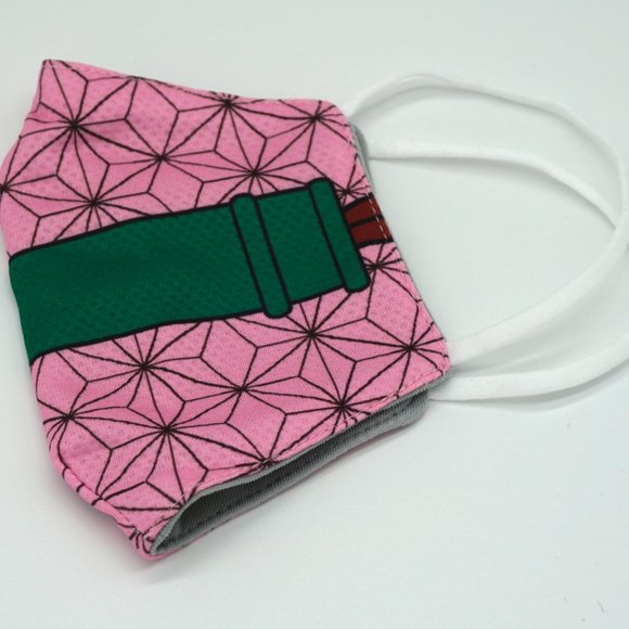 Pink Nezuko Face mask kimono face mask - Picture 3 of 6